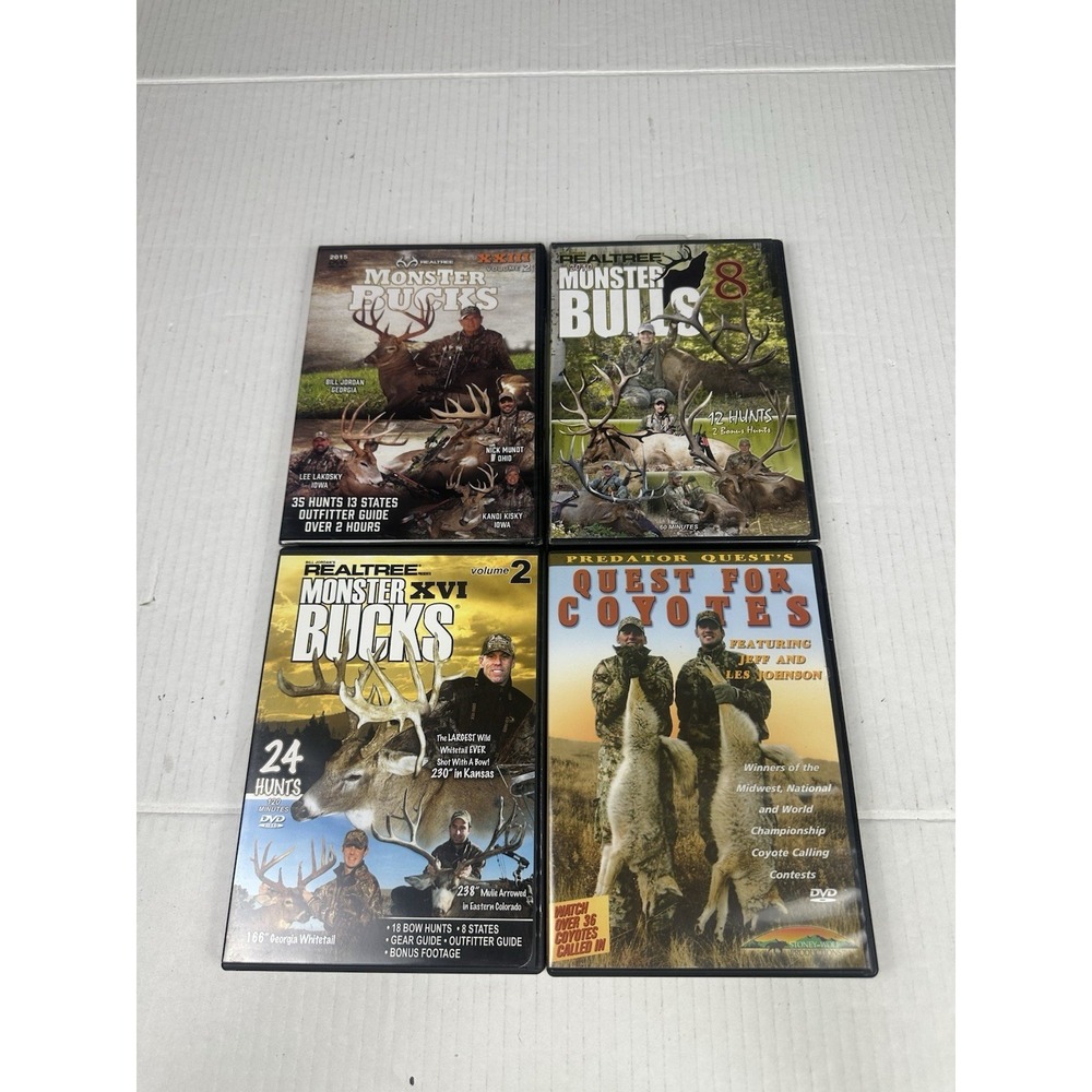 HUNTING DVD LOT REALTREE MONSTER BUCKS, Monster Bulls, Quest For Coyotes
